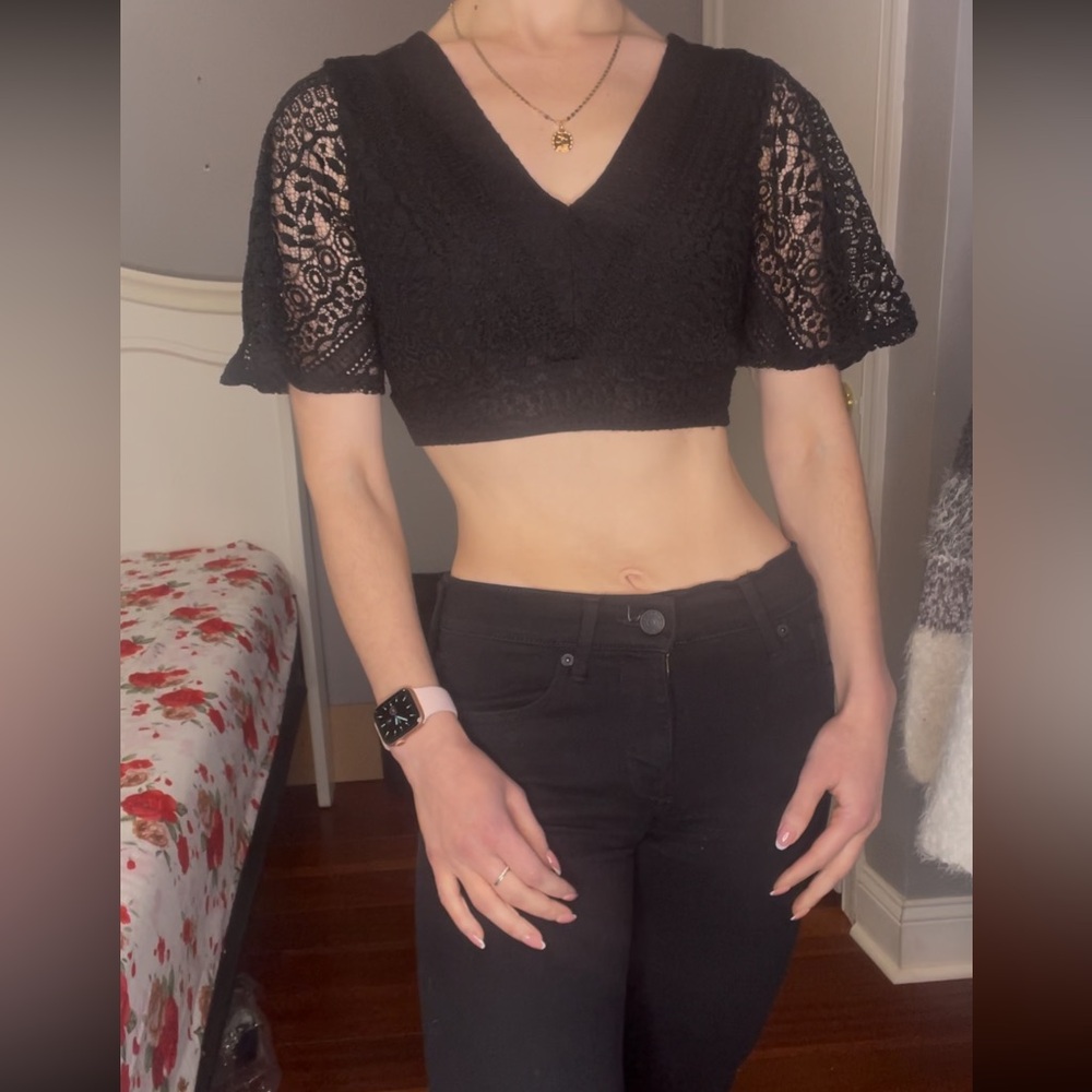 Black lace top